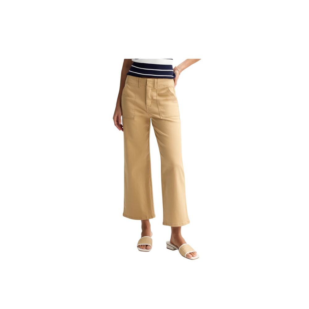 Draper James Wide Leg Pants in Khaki Tan